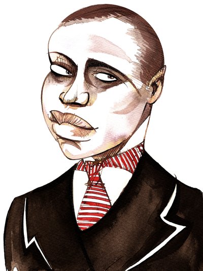 Scott Joplin, American composer, pianist and writer of ragtime music, caricature by Neale Osborne